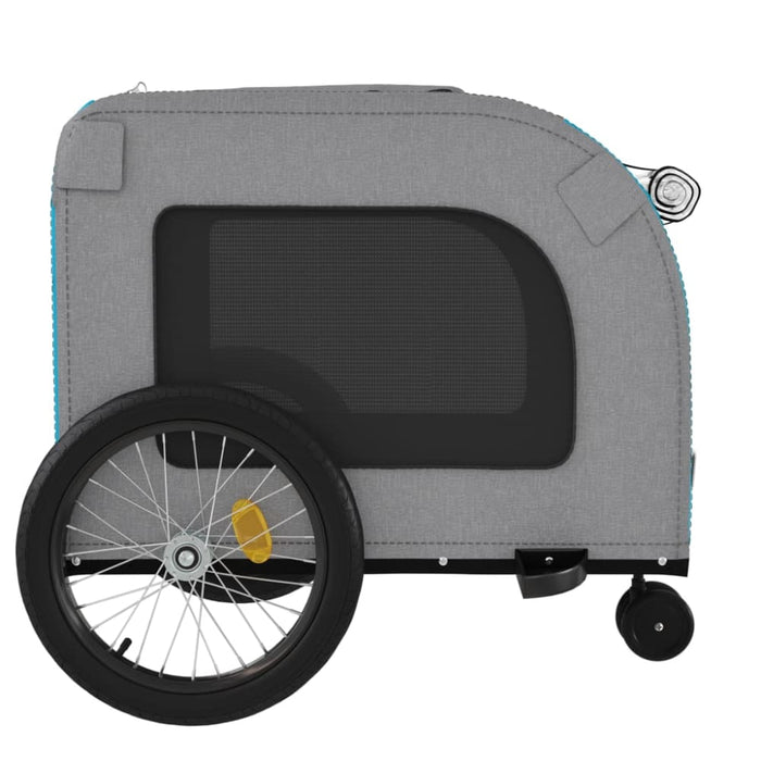 Pet Bike Trailer Blue and Grey Oxford Fabric Iron Ktnlx