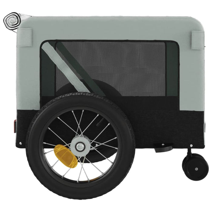 Pet Bike Trailer Grey And Black Oxford Fabric Iron Ktktb