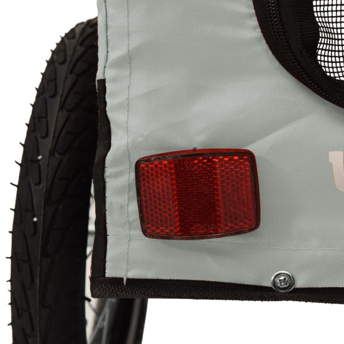 Pet Bike Trailer Grey and Black Oxford Fabric Iron Ktkti