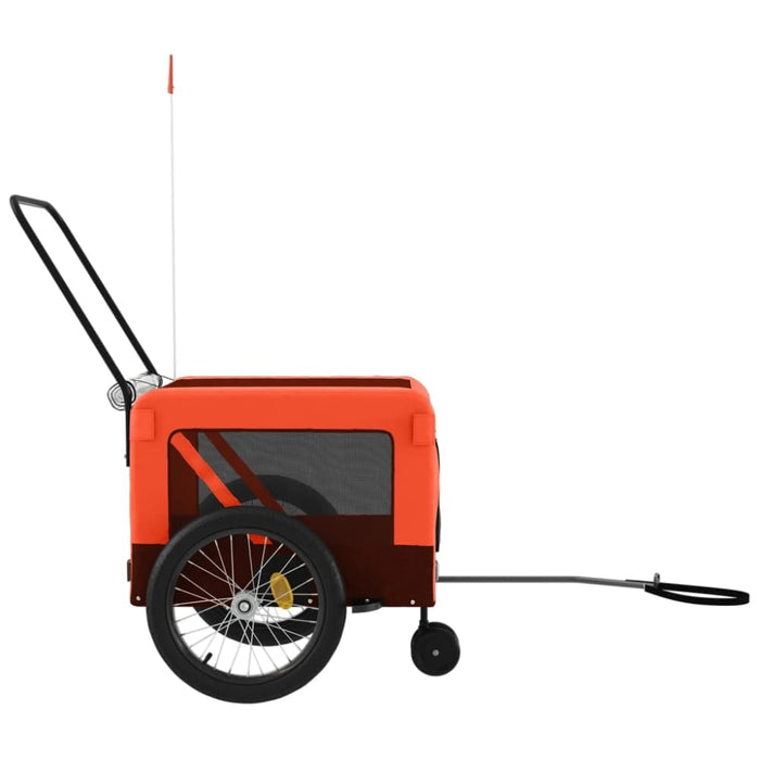 Pet Bike Trailer Orange and Black Oxford Fabric Iron Ktkax