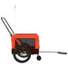 Pet Bike Trailer Orange and Black Oxford Fabric Iron Ktkax