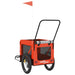 Pet Bike Trailer Orange and Black Oxford Fabric Iron Ktkax