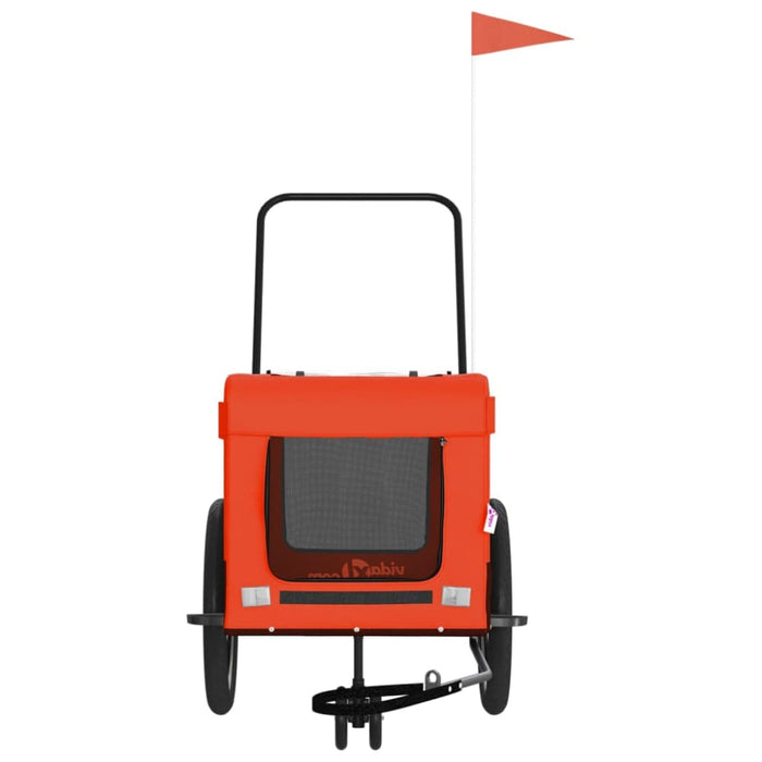 Pet Bike Trailer Orange and Black Oxford Fabric Iron Ktkax