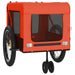 Pet Bike Trailer Orange and Black Oxford Fabric Iron Ktkax