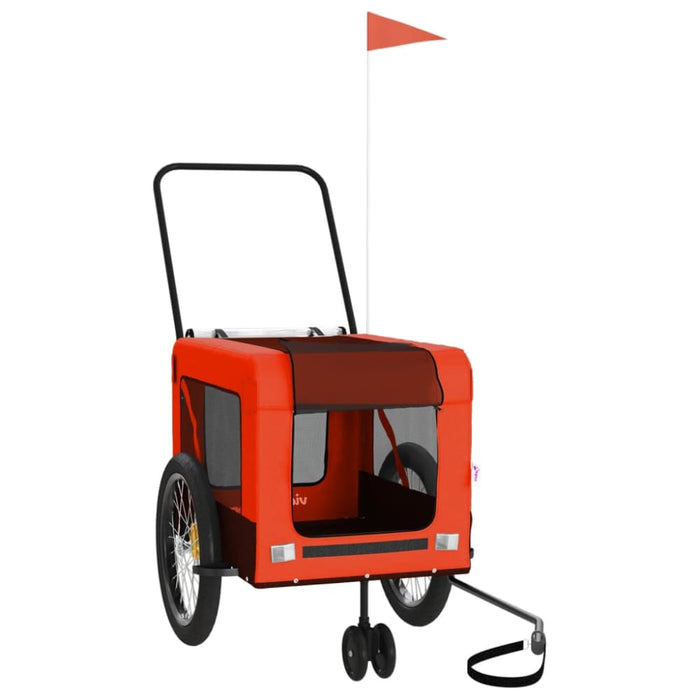 Pet Bike Trailer Orange and Black Oxford Fabric Iron Ktkax
