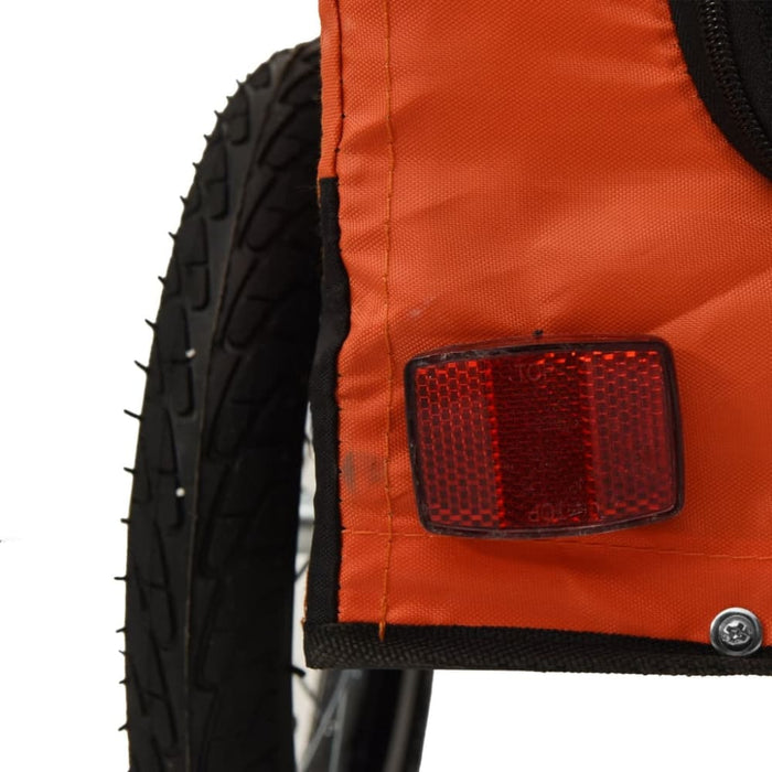 Pet Bike Trailer Orange and Black Oxford Fabric Iron Ktkax