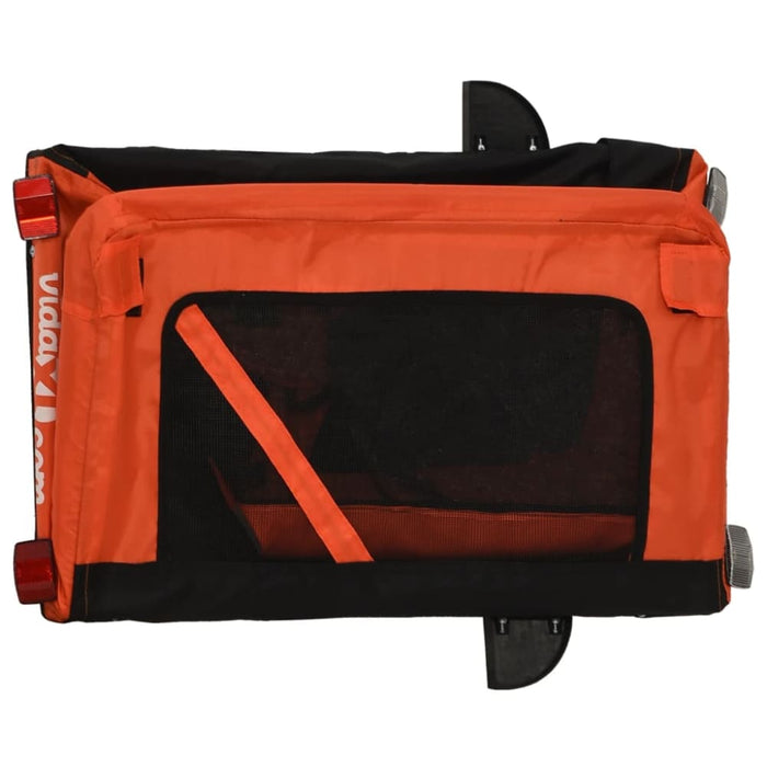 Pet Bike Trailer Orange and Black Oxford Fabric Iron Ktkax
