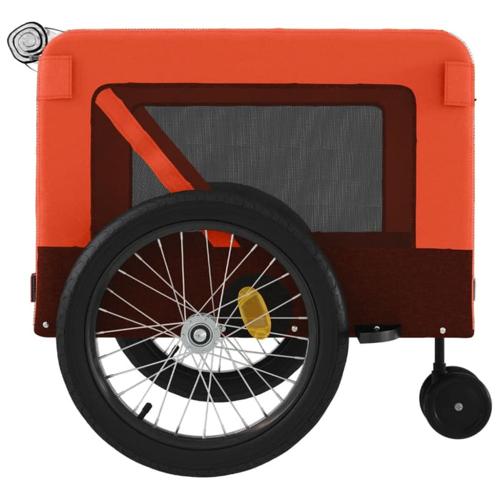 Pet Bike Trailer Orange and Black Oxford Fabric Iron Ktkax