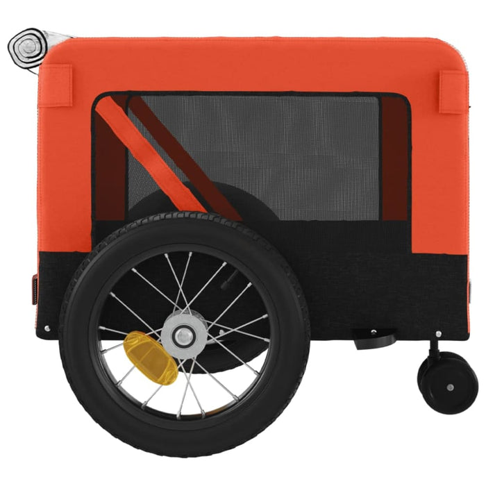 Pet Bike Trailer Orange And Black Oxford Fabric Iron Ktkxn