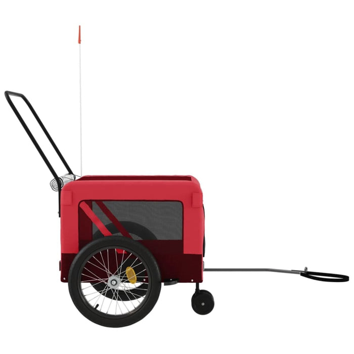 Pet Bike Trailer Red And Black Oxford Fabric Iron Ktkat