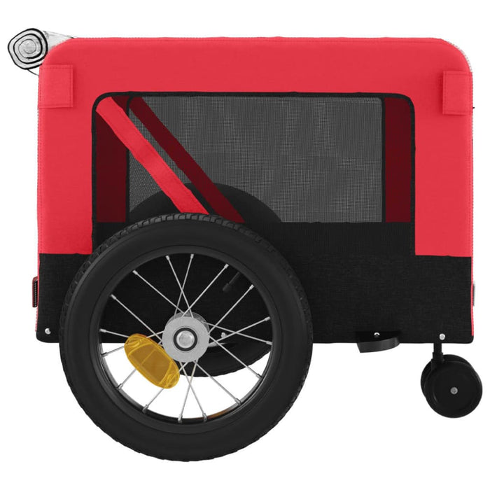 Pet Bike Trailer Red And Black Oxford Fabric Iron Ktkxk