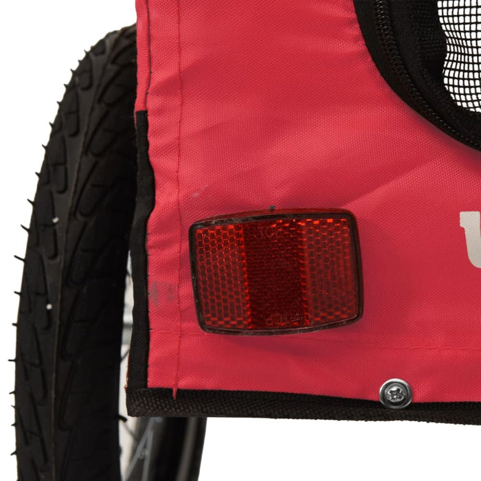 Pet Bike Trailer Red And Black Oxford Fabric Iron Ktkxk