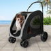 Pet Dog Stroller Pram Carrier Cat Travel Foldable 4 Wheels