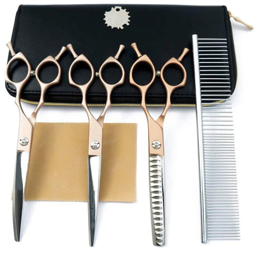 Pet Grooming Scissors Set Stainless Steel Straight Curved