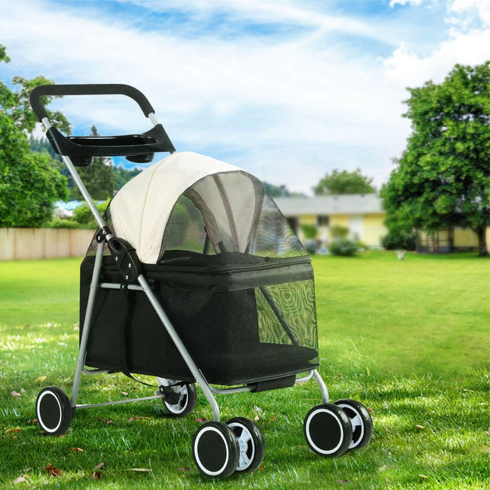 Pet Stroller Pram Dog Cat Carrier Cage Large Travel