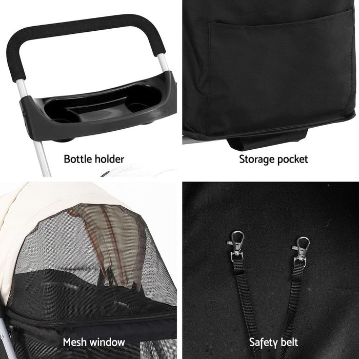Pet Stroller Pram Dog Cat Carrier Cage Large Travel