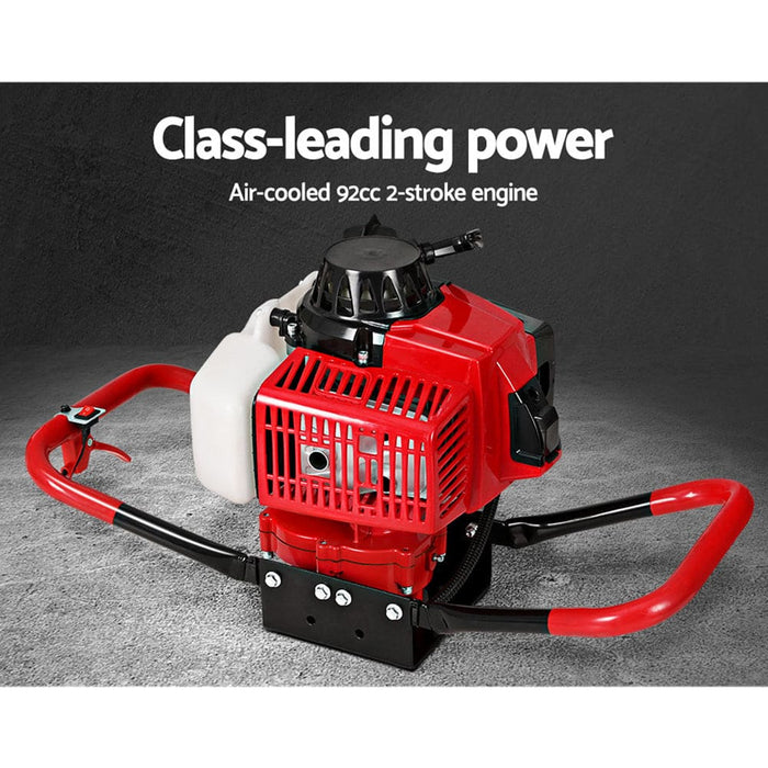 Petrol Post Hole Digger Drill 92cc Motor Fence Extension