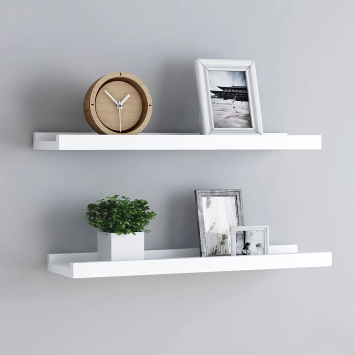 Picture Frame Ledge Shelves 2 Pcs White Mdf Txtkxk