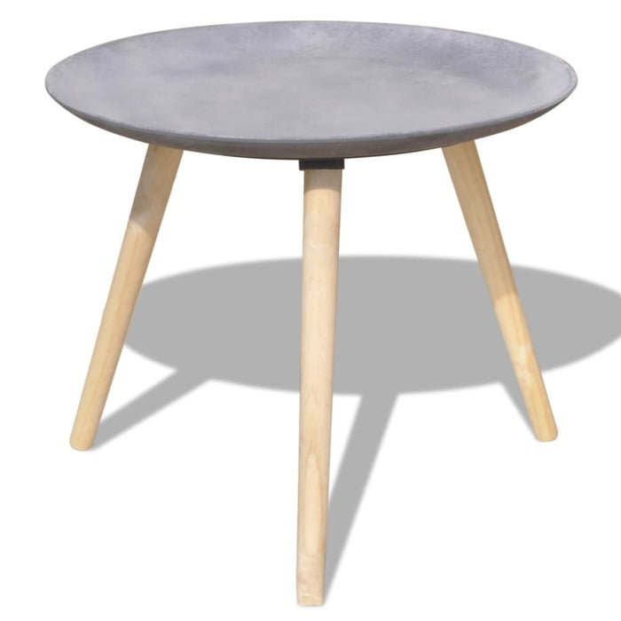 Two Piece Side Table/coffee Table Set 55 Cm&44 Cm Concrete