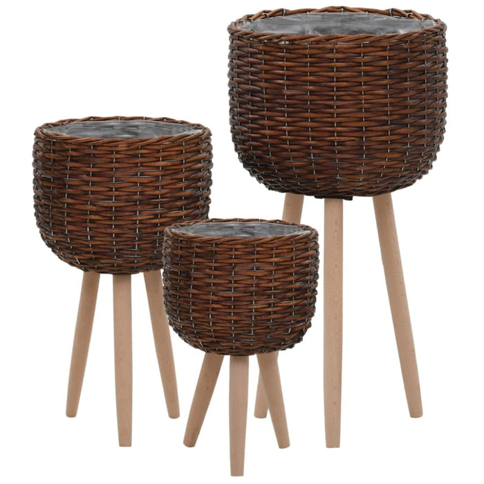 Planter 3 Pcs Wicker with Pe Lining Xalnxi
