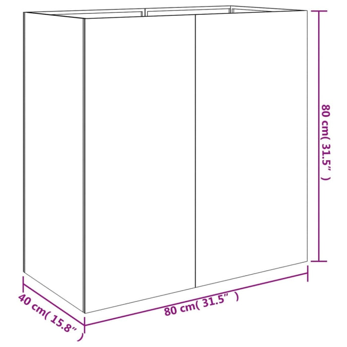 Planter 40x80x80 Cm Corten Steel Nxaptl