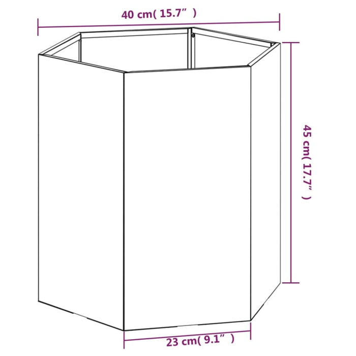 Planter Grey 40x40x45 Cm Corten Steel Nxtlia