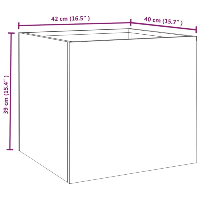 Planter Grey 42x40x39 Cm Weathering Steel Nxopak