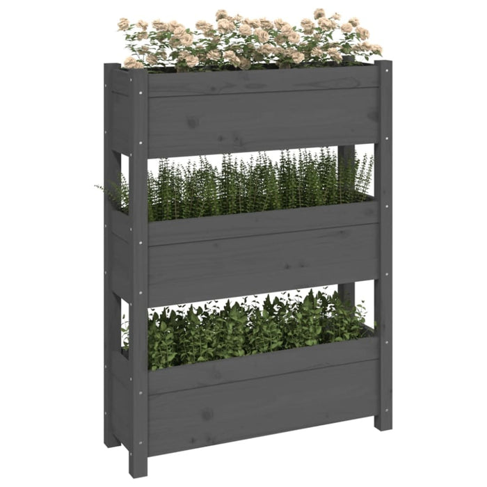 Planter Grey 77x25x104.5 Cm Solid Wood Pine Nxtktl