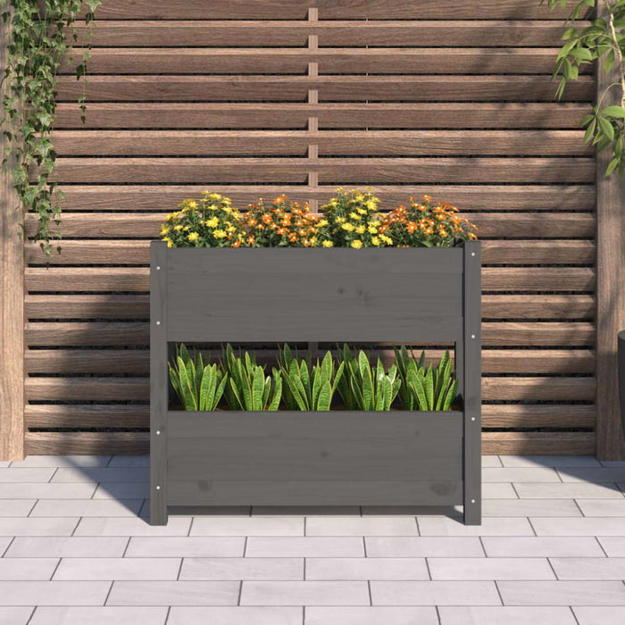 Planter Grey 77x25x66 Cm Solid Wood Pine Nxtkat