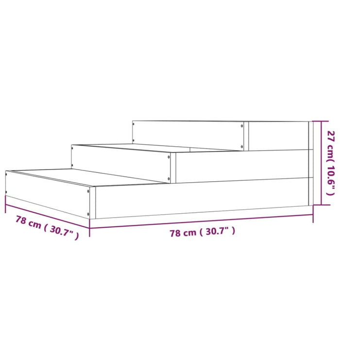 Planter Grey 78x78x27 Cm Solid Wood Pine Nxtkbn