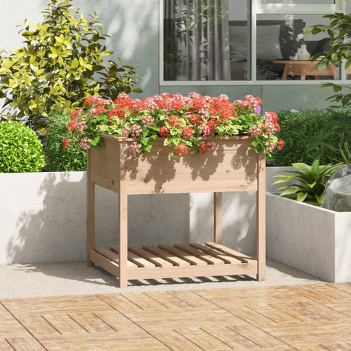 Planter With Shelf 82.5x82.5x81 Cm Solid Wood Pine Nxtika