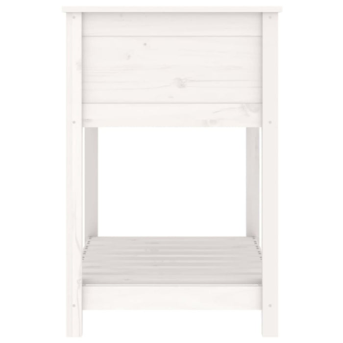 Planter With Shelf White 82.5x54x81 Cm Solid Wood Pine