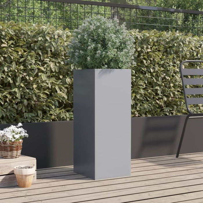Planter Silver 32x27.5x75 Cm Galvanised Steel Naopil