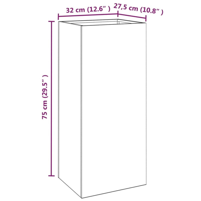 Planter Silver 32x27.5x75 Cm Galvanised Steel Naopil