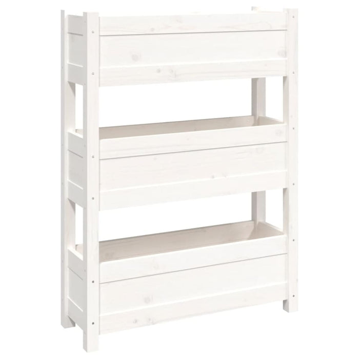 Planter White 77x25x104.5 Cm Solid Wood Pine Nxtktp