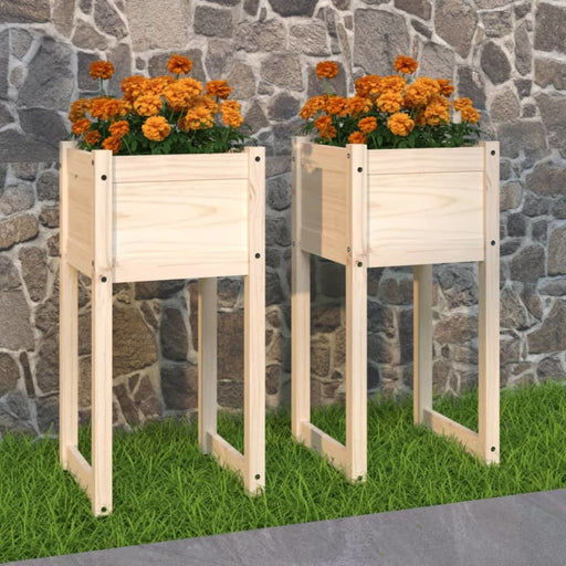 Planters 2 Pcs 40x40x81 Cm Solid Wood Pine Nxxoxt