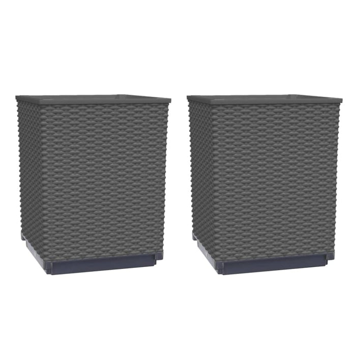 Planters 2 Pcs Black 30x30x37 Cm Polypropylene Tlaonx