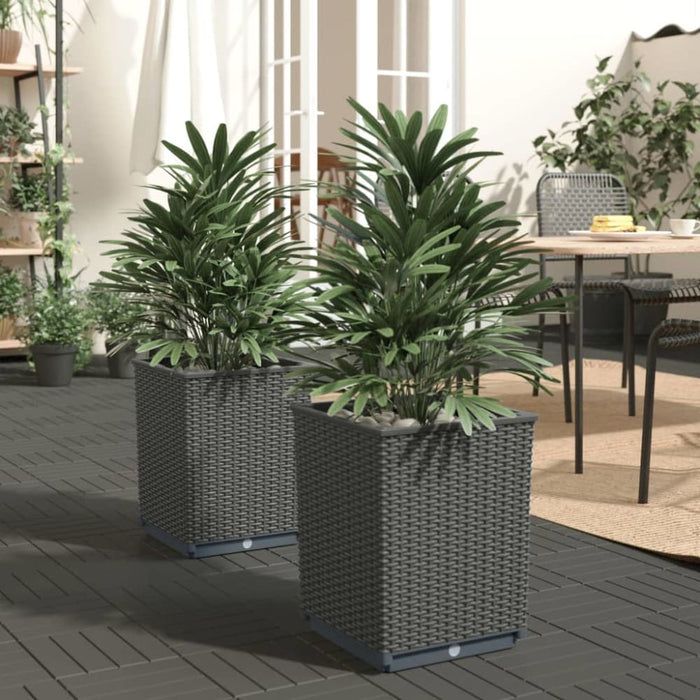 Planters 2 Pcs Black 30x30x37 Cm Polypropylene Tlaonx