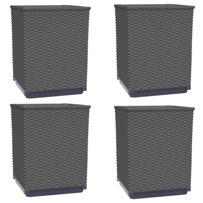 Planters 4 Pcs Black 30x30x37 Cm Polypropylene Tlaoni