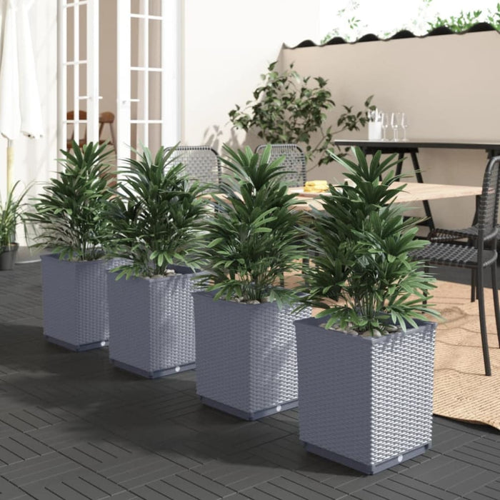 Planters 4 Pcs Dark Grey 30x30x37 Cm Polypropylene Tlaonp