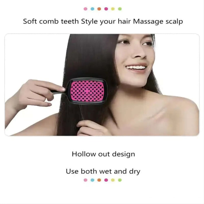 Plastic Fluffy Honeycomb Dry And Wet Hollow Shape Comb