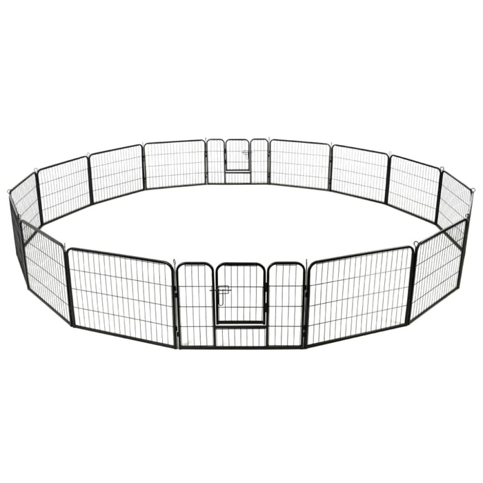 Dog Playpen 16 Panels Steel 60x80 Cm Black Xipakx