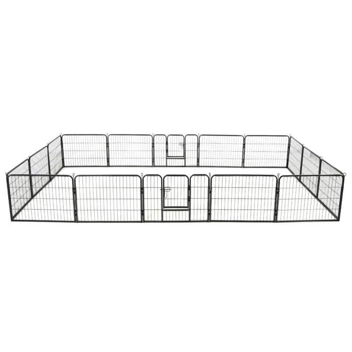 Dog Playpen 16 Panels Steel 60x80 Cm Black Xipakx