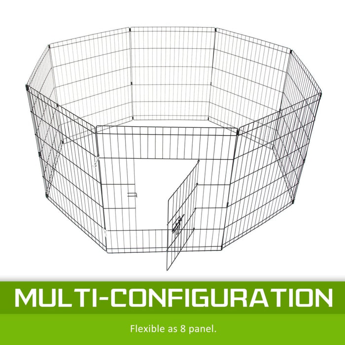 Pet Playpen 8 Panel 24in Foldable Dog Cage + Cover