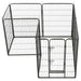 Dog Playpen 8 Panels Steel Black Oibpia