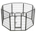 Dog Playpen 8 Panels Steel Black Oibpia