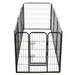 Dog Playpen 8 Panels Steel Black Oibpio