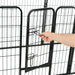 Dog Playpen 8 Panels Steel Black Oibpio