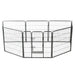 Dog Playpen 8 Panels Steel Black Oibpio