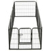 Dog Playpen 8 Panels Steel Black Oibpix